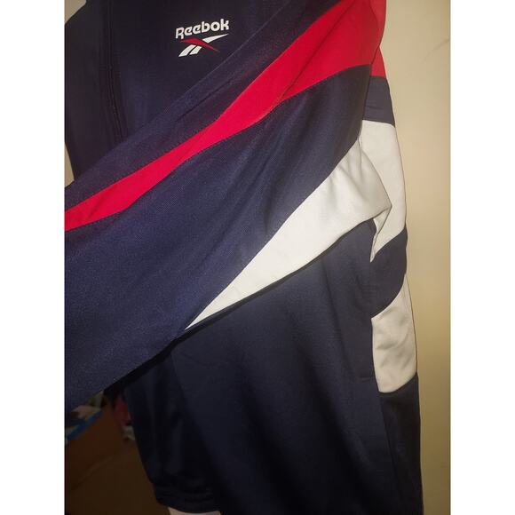 Reebok Men's Track Jacket Large Retro 80s & 90s Vector Tricot Athletic Navy Red - Picture 3 of 9